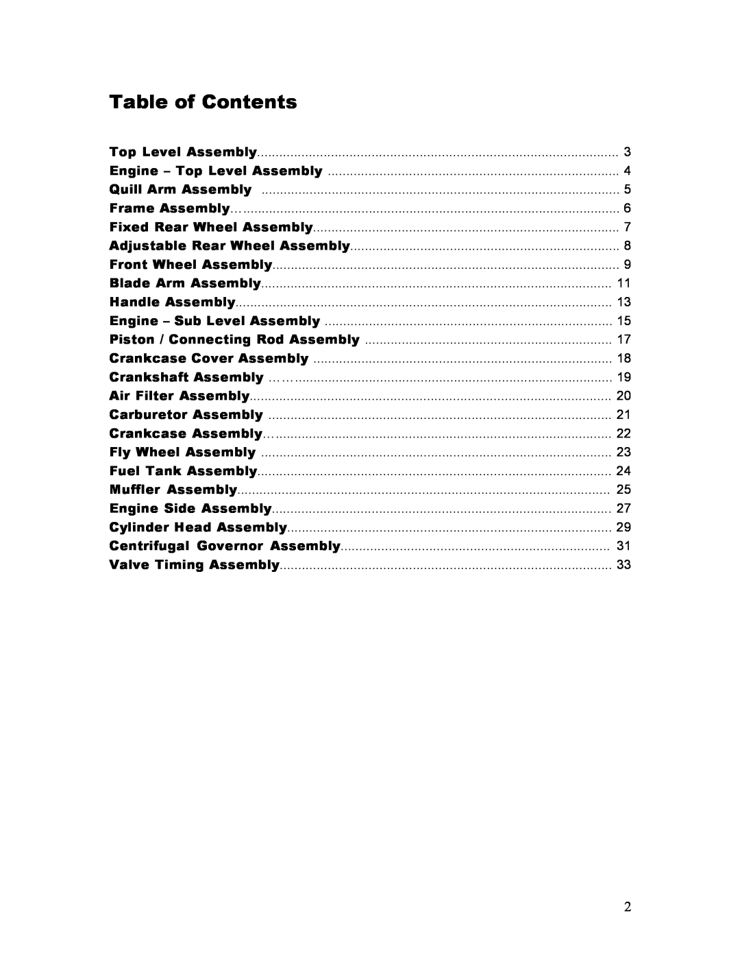 Powermate P-WLE-1639-[E] manual Table of Contents 