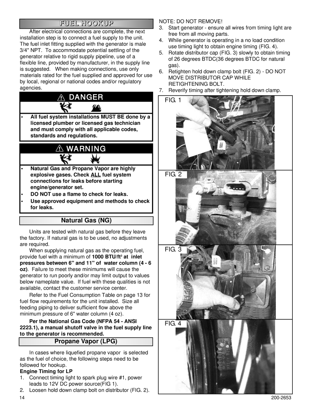 Powermate P2701, P3201, P2201 owner manual Fuel Hookup, Natural Gas NG 