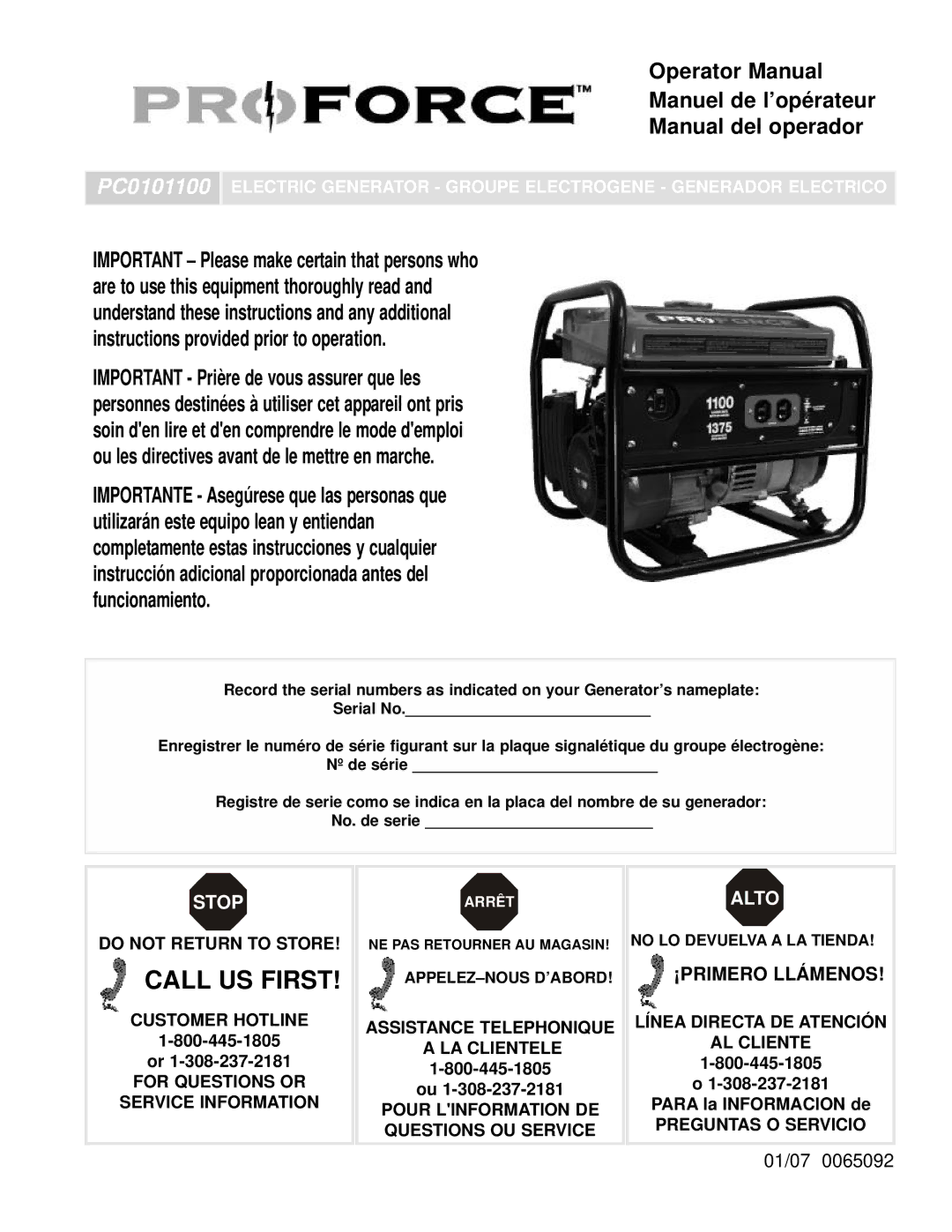 Powermate PC0101100 manual Stop, Alto 