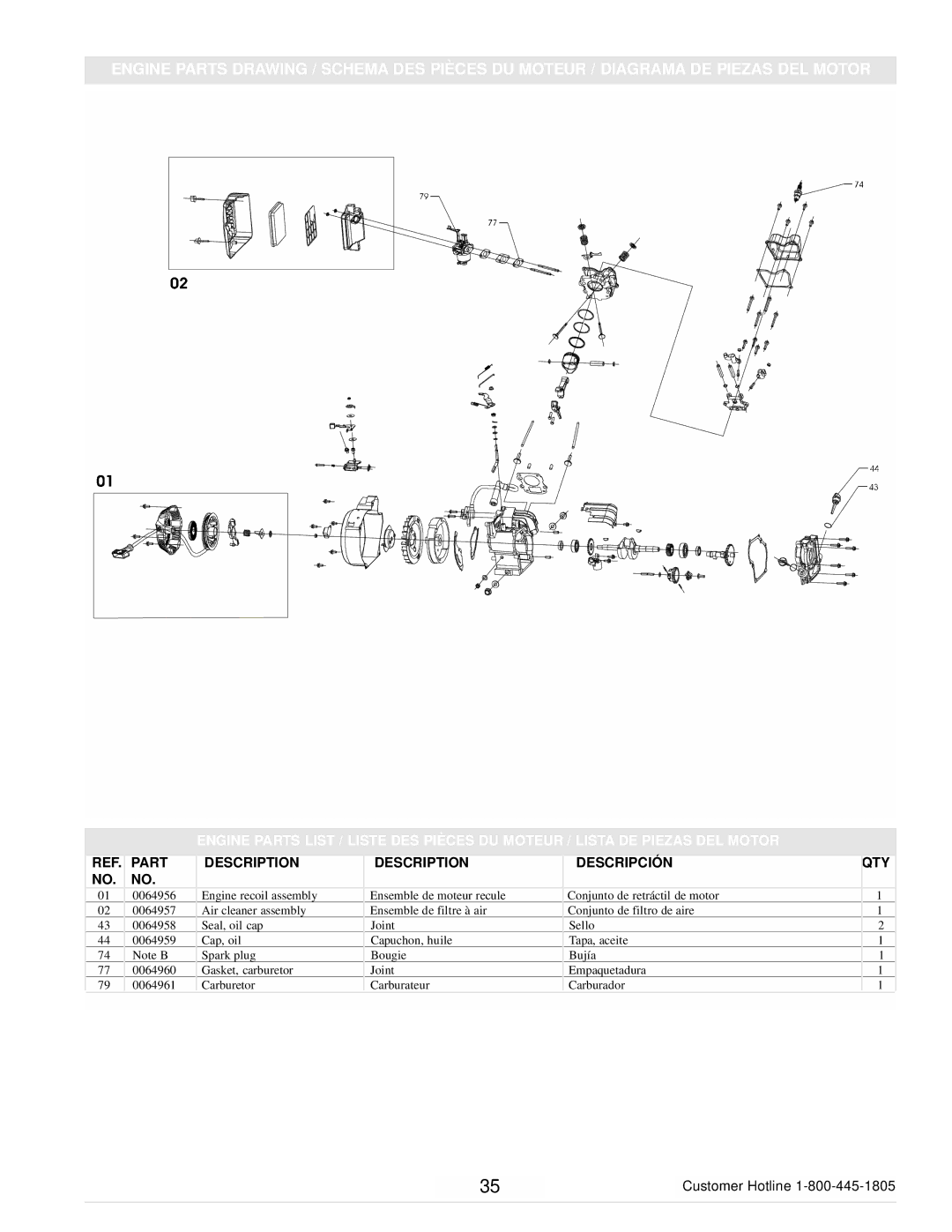 Powermate PC0101100 manual Part Description Descripción 