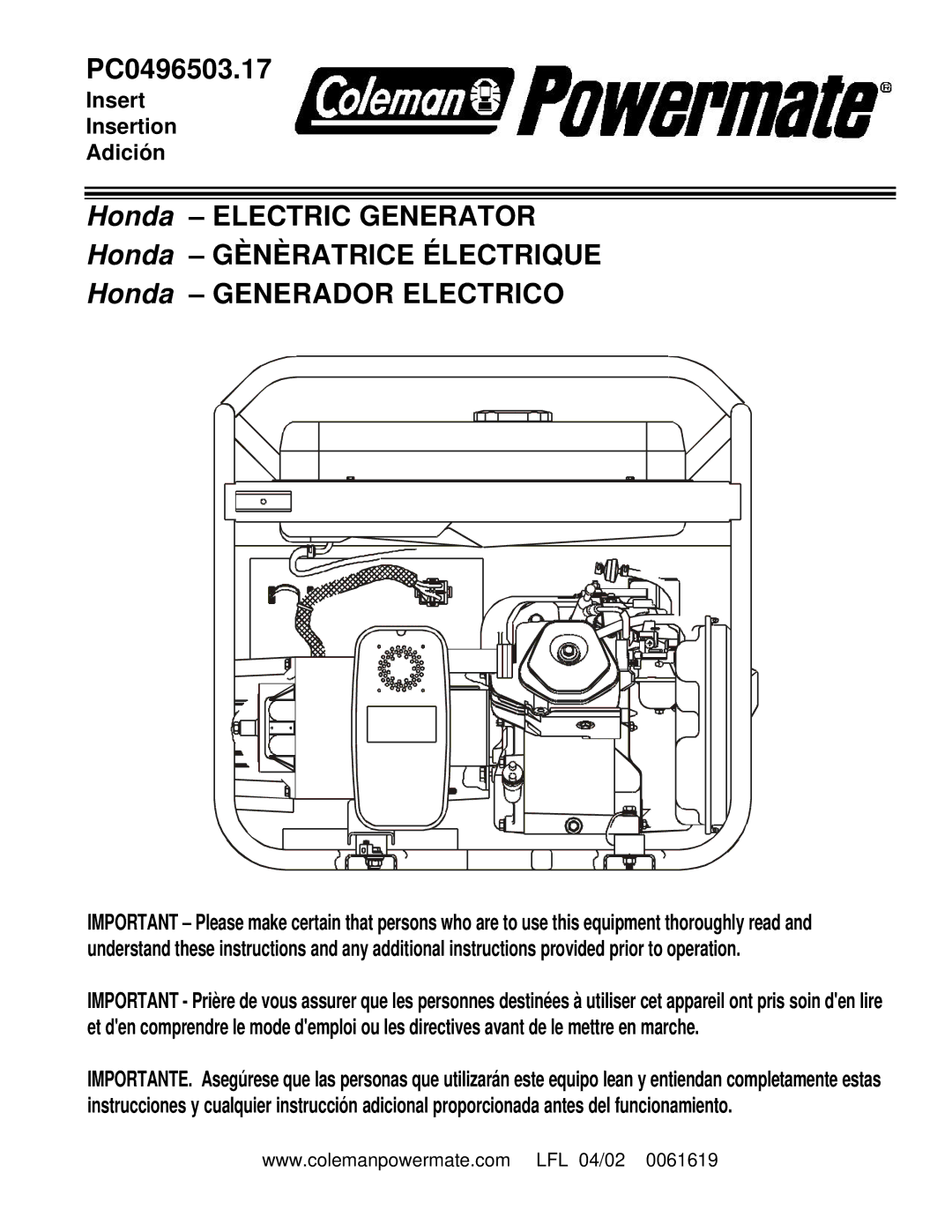 Powermate PC0496503.17 manual 