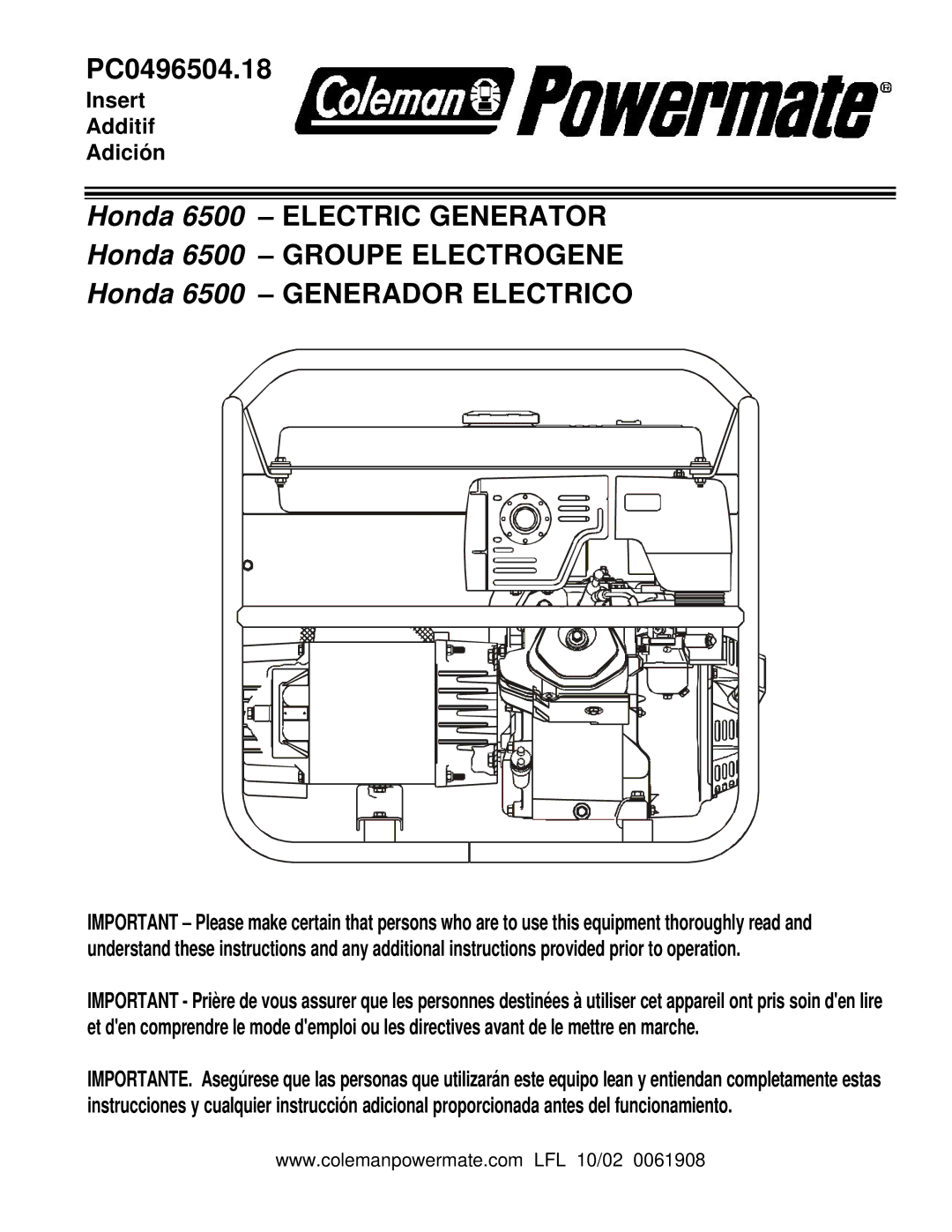 Powermate PC0496504.18 manual 