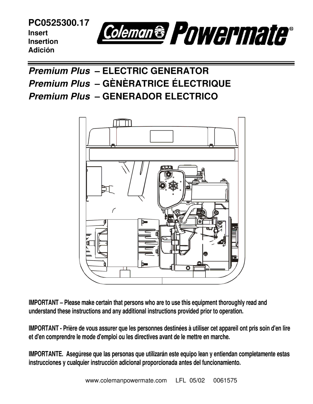 Powermate PC0525300.17 manual 