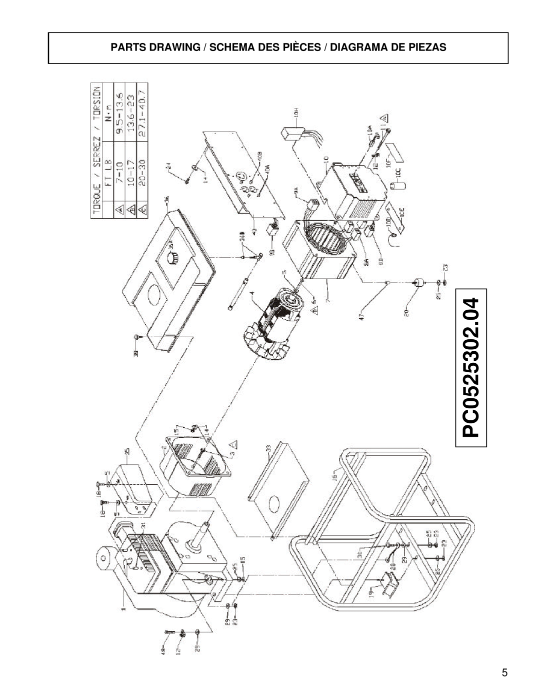 Powermate PC0525302.04 manual Parts Drawing / Schema Des Pièces / Diagrama De Piezas 