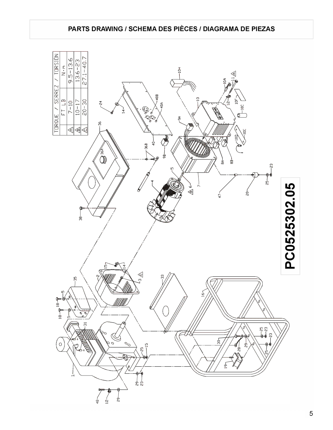 Powermate PC0525302.05 manual Parts Drawing / Schema DES Pièces / Diagrama DE Piezas 