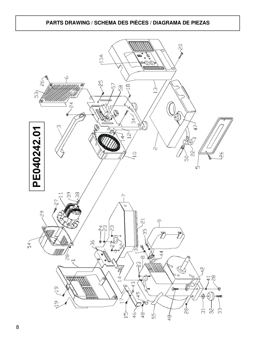 Powermate PE0402042.01 manual Parts Drawing / Schema Des Pièces / Diagrama De Piezas 