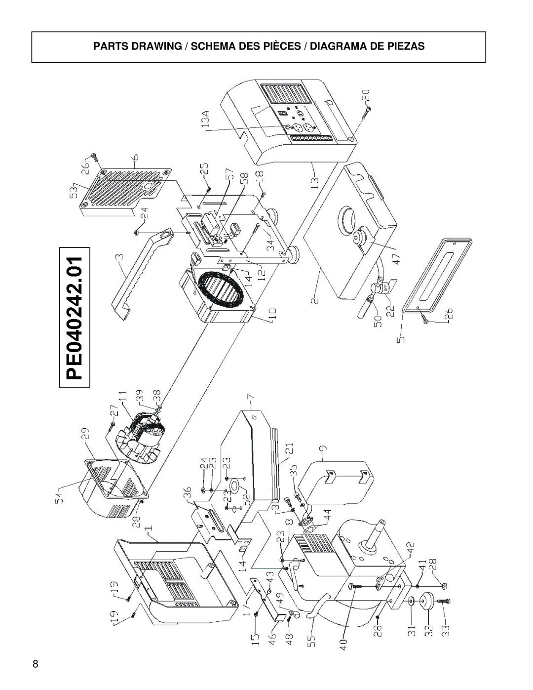 Powermate PE0402042.01 manual Parts Drawing / Schema DES Pièces / Diagrama DE Piezas 