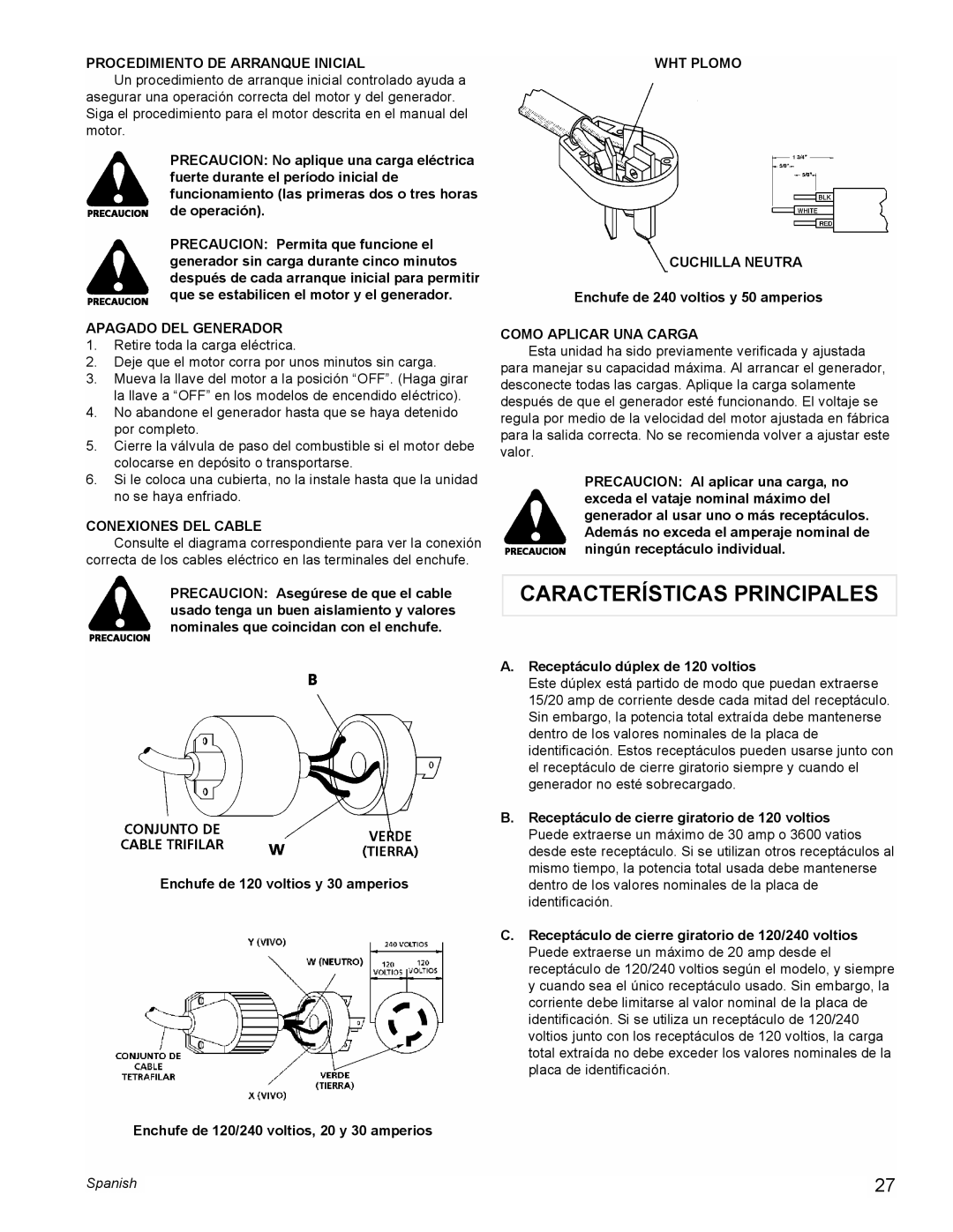 Powermate PC0473503, PL0473503, PM0478022, PM0473503, PM0477022, PM0474203, PM0475003, PM0477023 Características Principales 