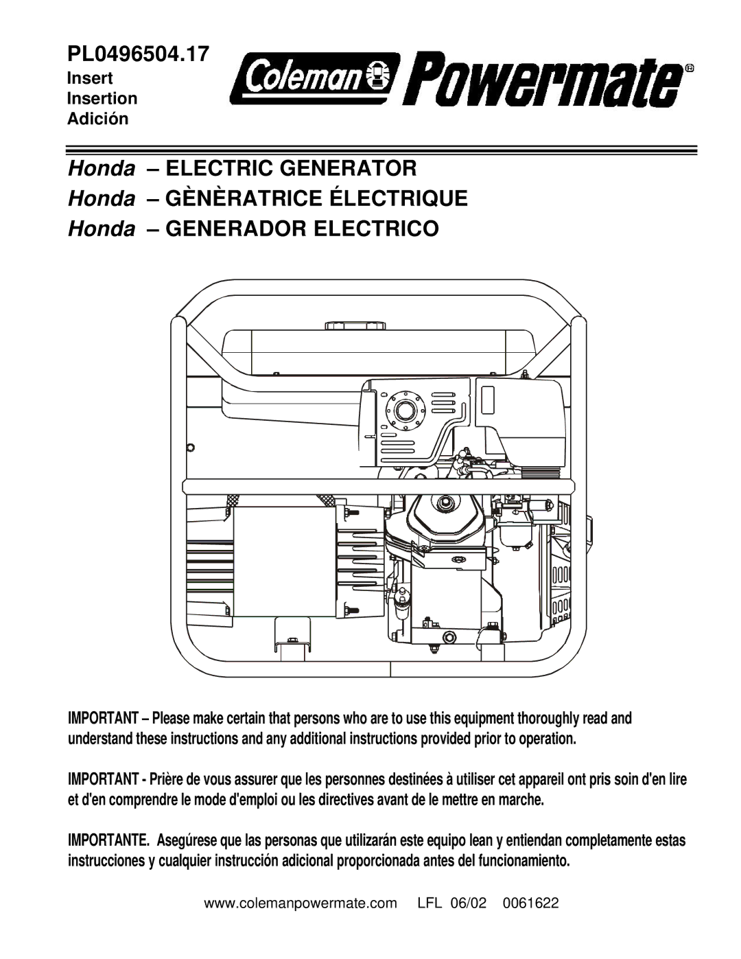 Powermate PL0496504.17 manual 