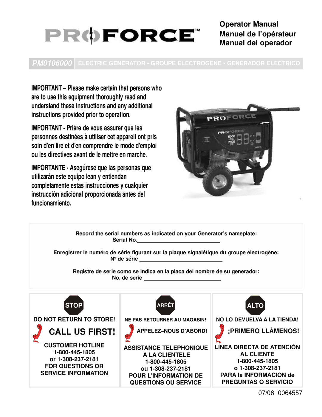 Powermate PM0106000 manual Stop, Alto 