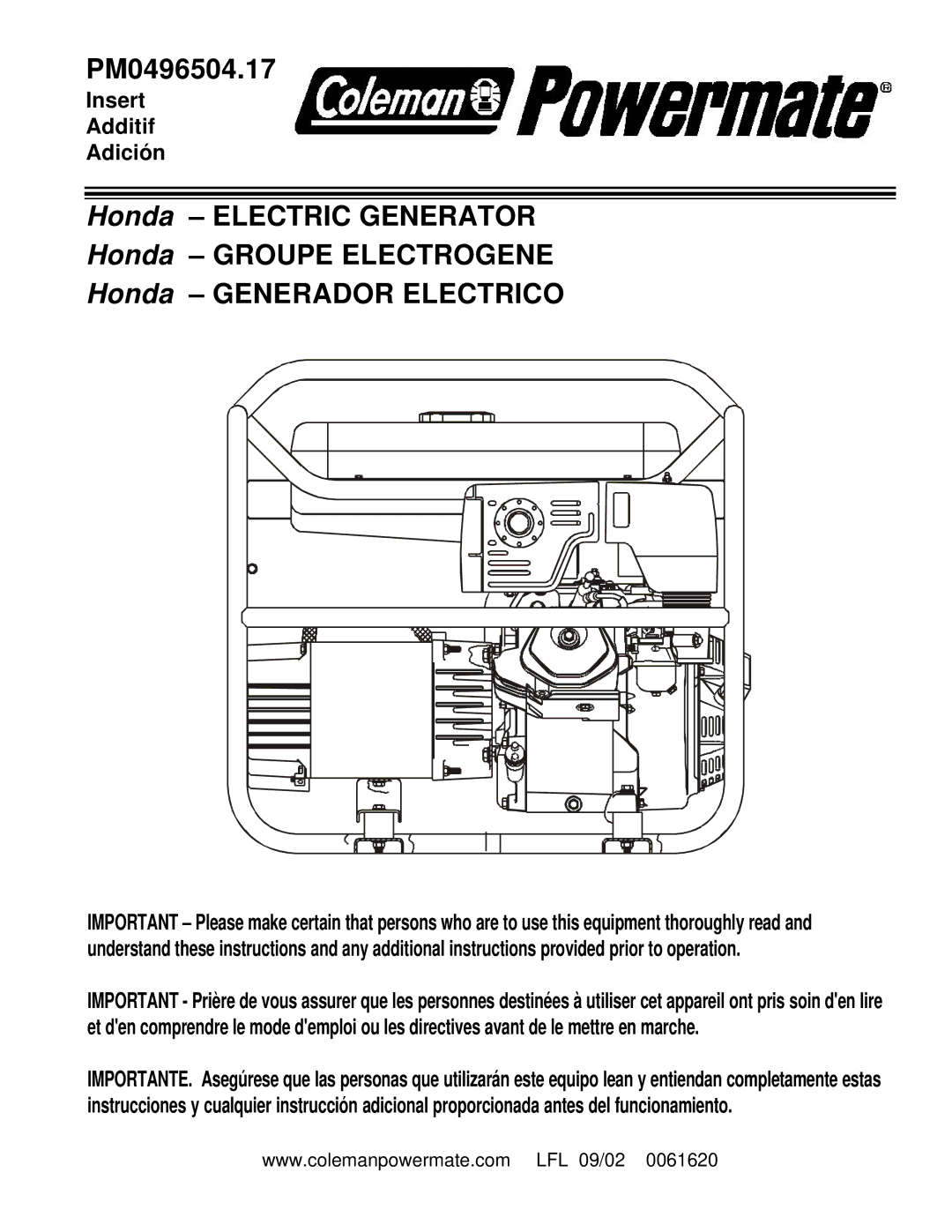 Powermate PM0496504.17 manual 