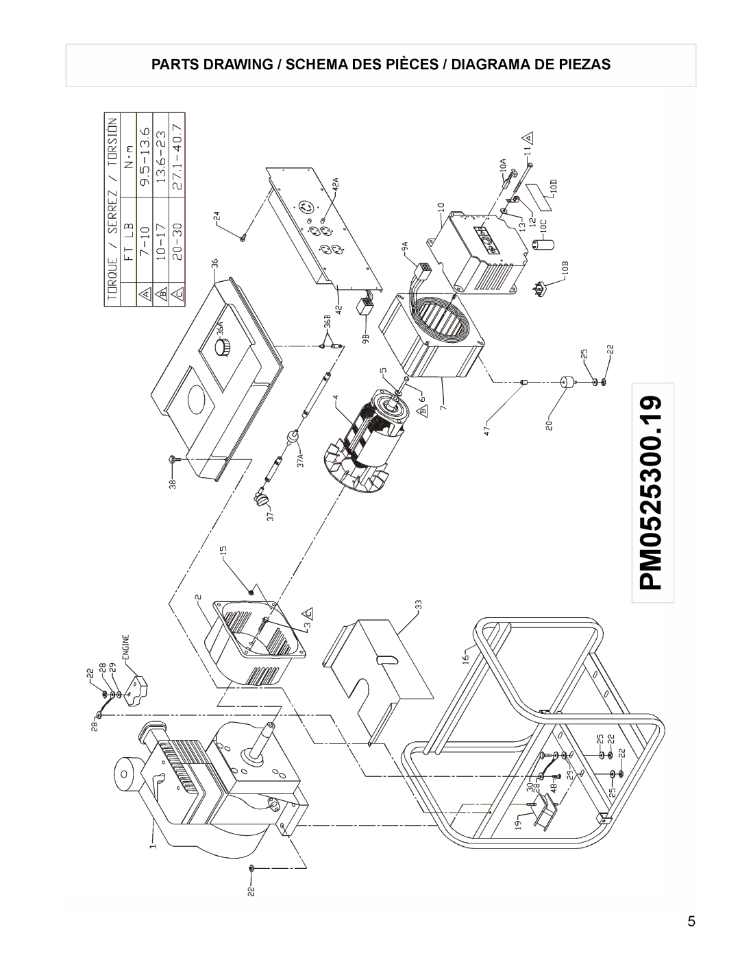 Powermate PM0525300.19 manual Parts Drawing / Schema DES Pièces / Diagrama DE Piezas 