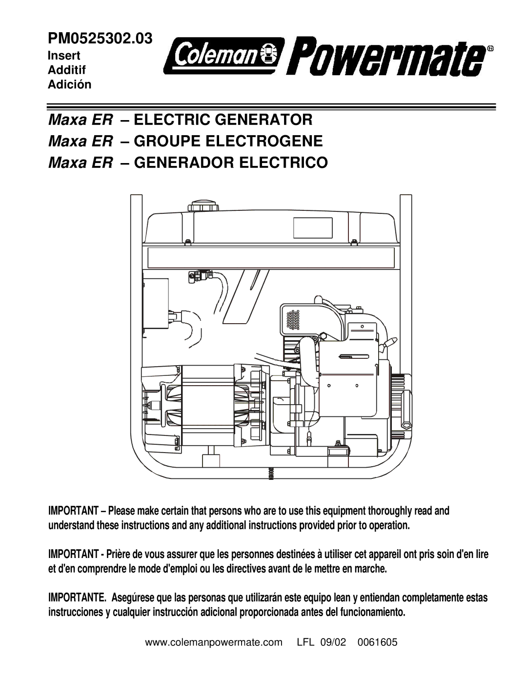 Powermate PM0525302.03 manual 