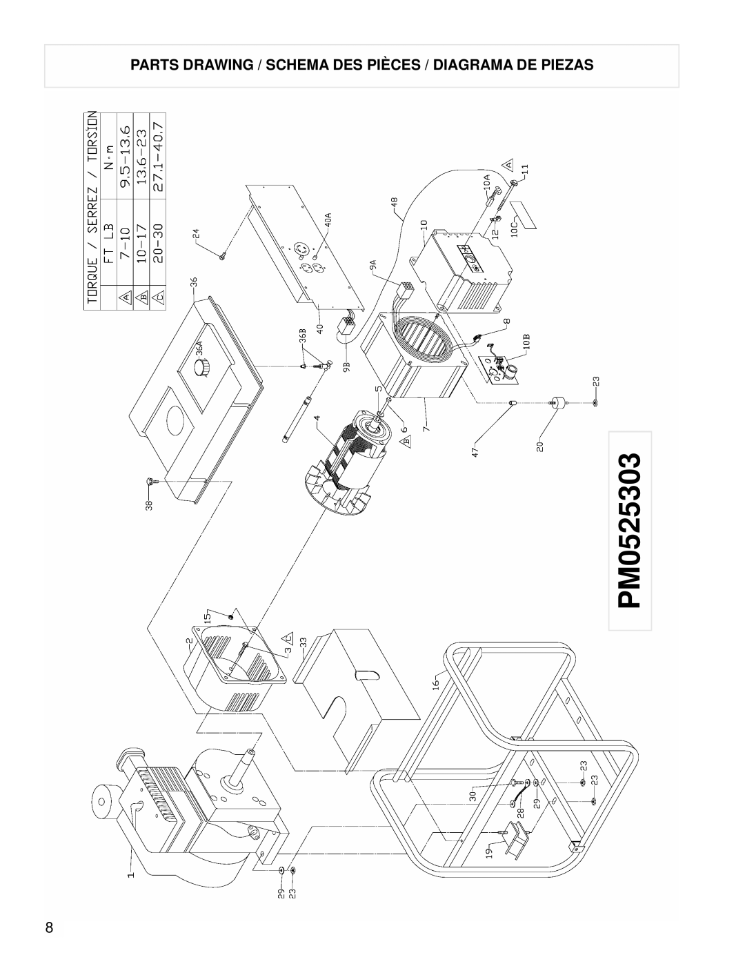 Powermate PM0525303s manual Parts Drawing / Schema DES Pièces / Diagrama DE Piezas 