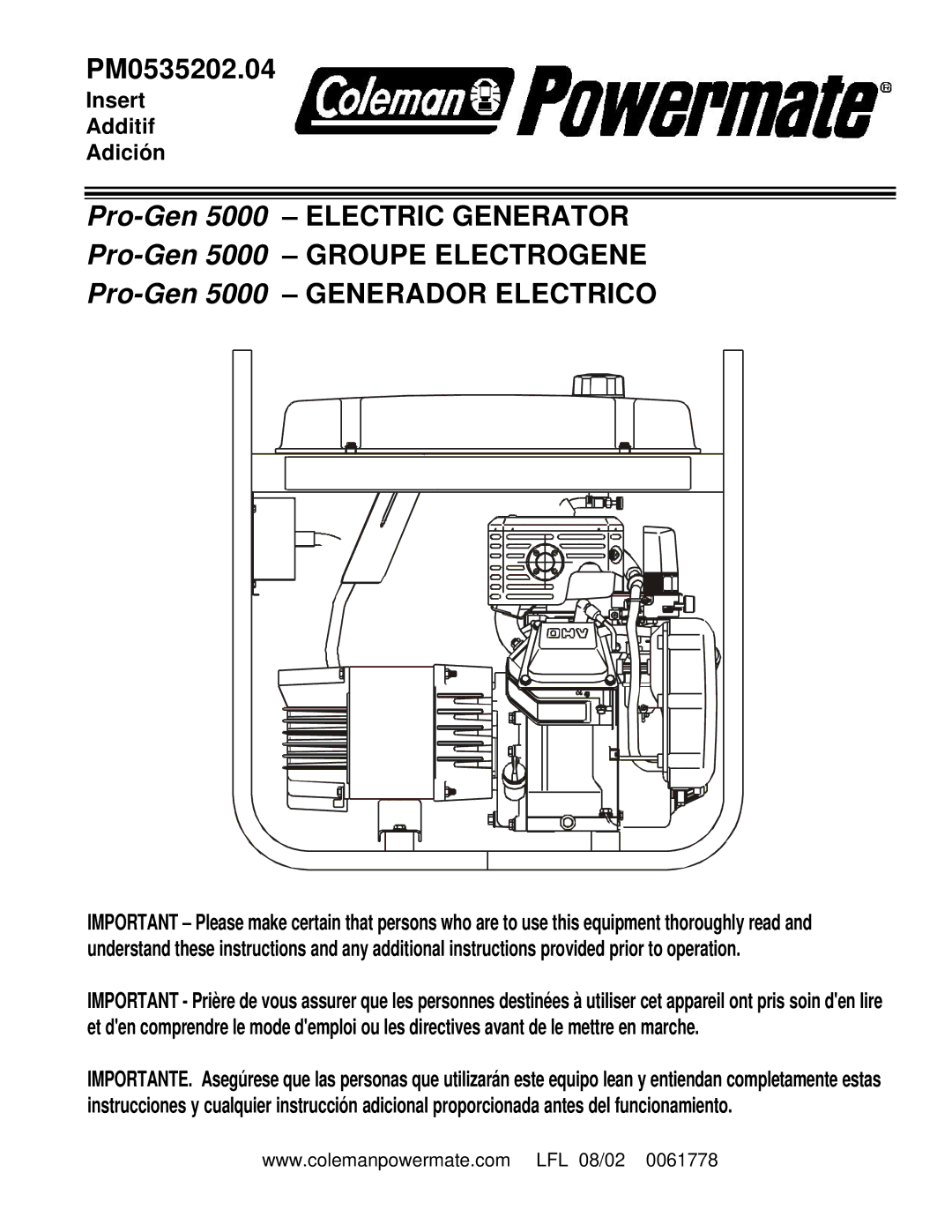 Powermate PM0535202.04 manual 