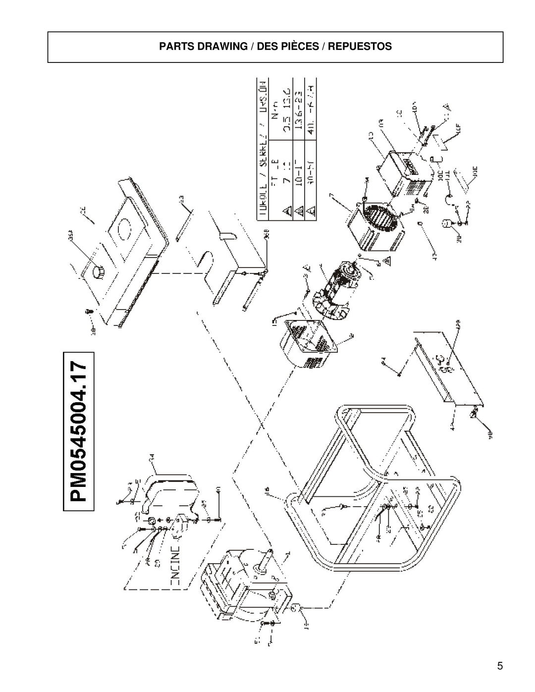 Powermate PM0545004.17 manual Parts Drawing / Des Pièces / Repuestos 