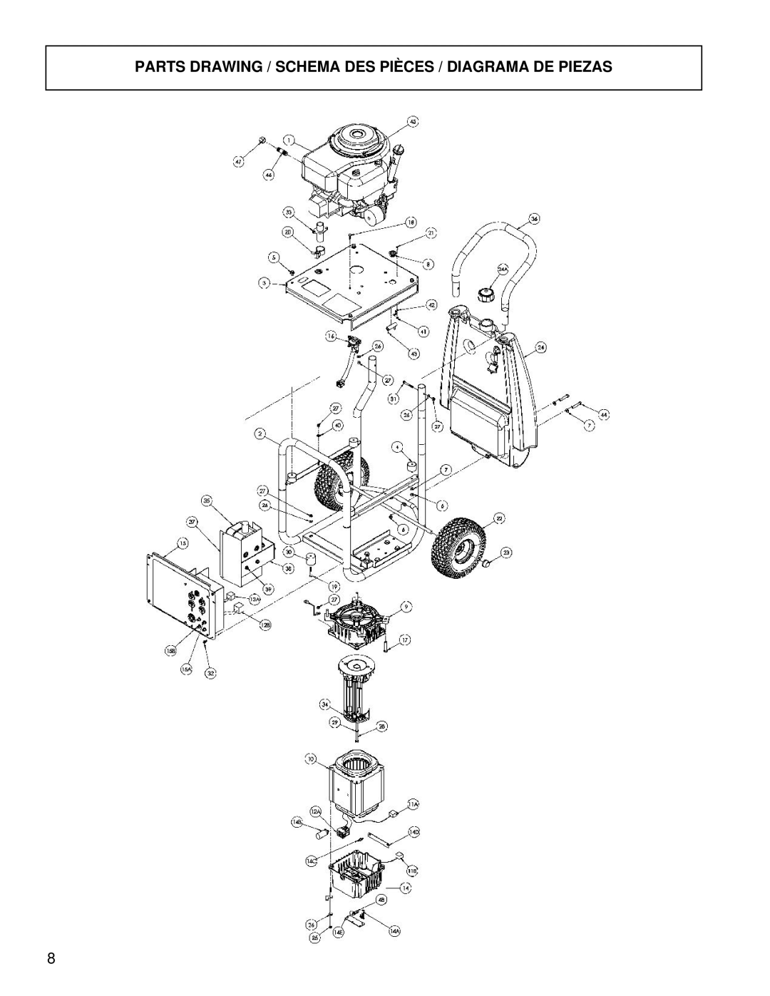 Powermate PM0557501 manual Parts Drawing / Schema DES Pièces / Diagrama DE Piezas 