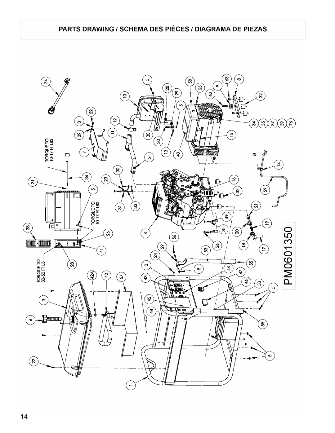 Powermate PM0601350 manual Parts Drawing / Schema Des Pièces / Diagrama De Piezas 