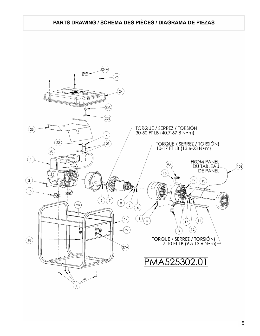 Powermate PMA525302.01 manual Parts Drawing / Schema DES Pièces / Diagrama DE Piezas 