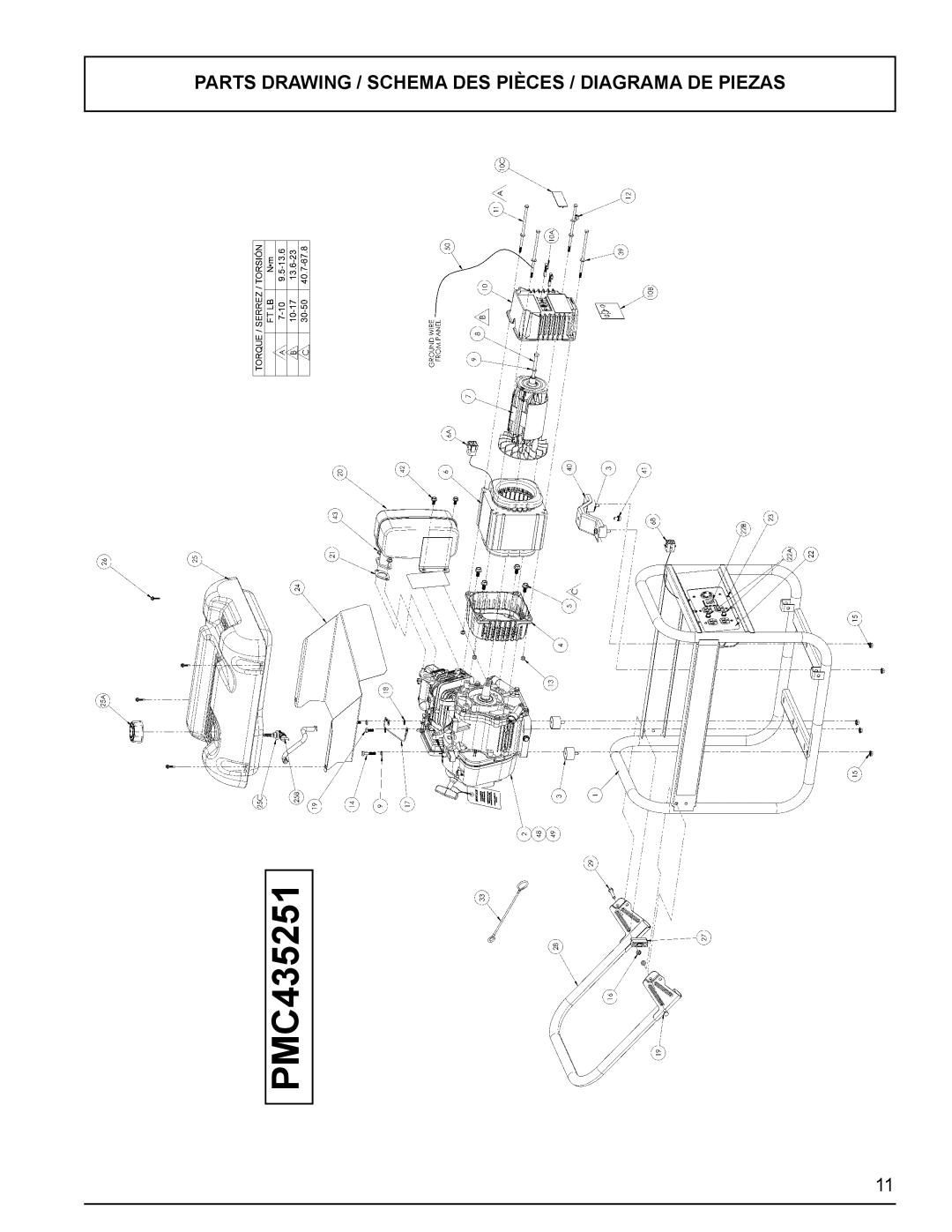 Powermate PMC435251 manual Parts Drawing / Schema DES Pièces / Diagrama DE Piezas 