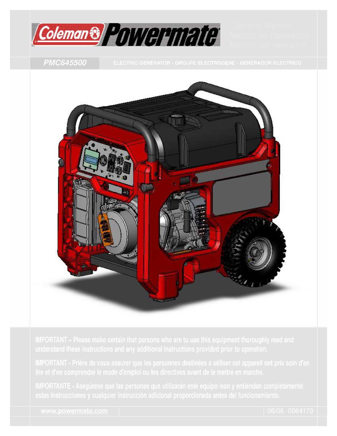 Powermate PMC645500 manual 