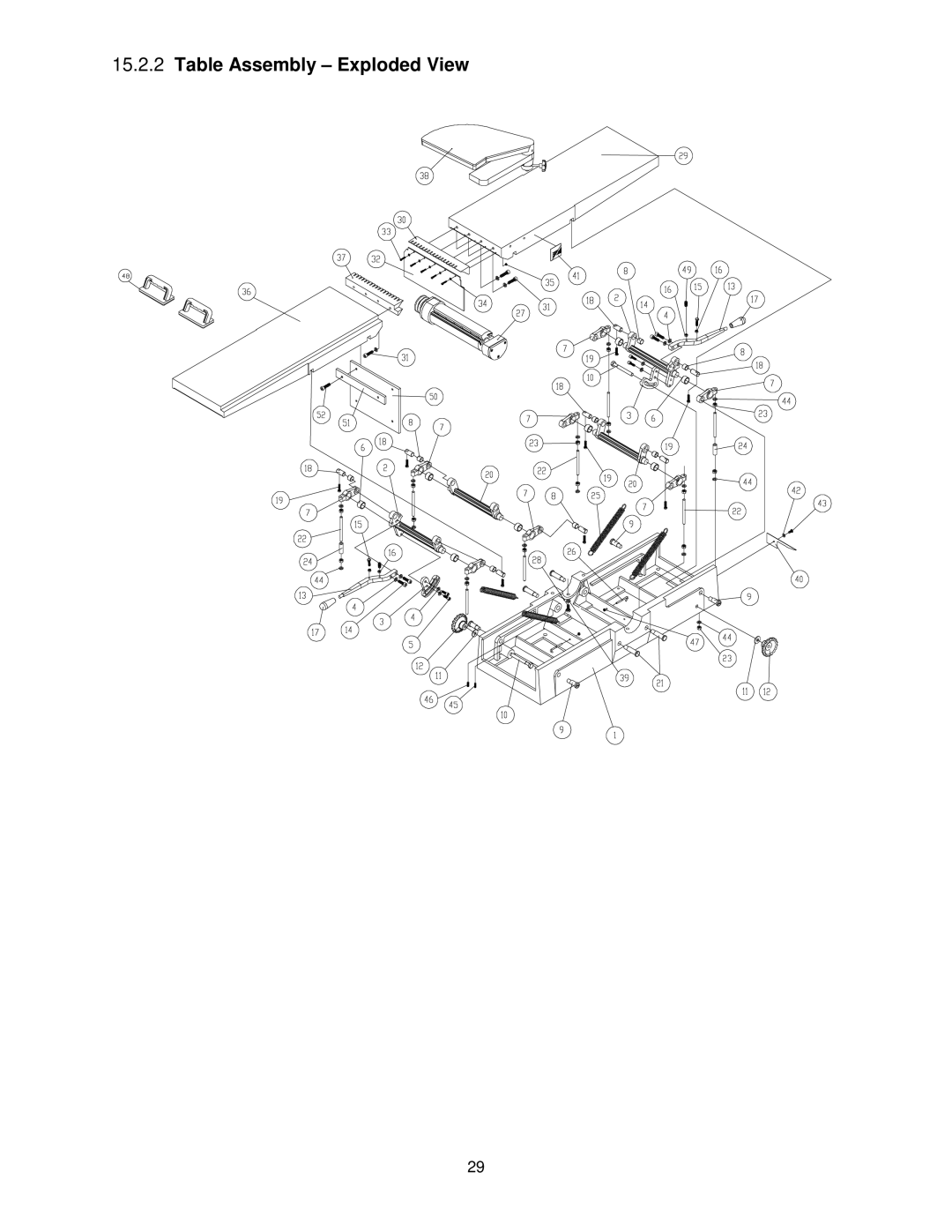 Powermatic 1285 operating instructions Table Assembly Exploded View 