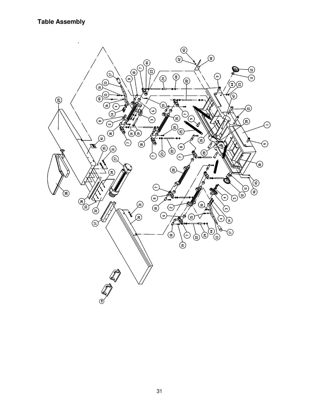 Powermatic 1285 operating instructions Table Assembly 