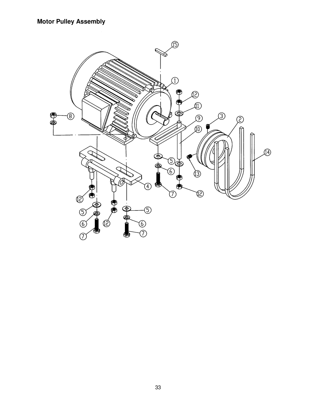 Powermatic 1285 operating instructions Motor Pulley Assembly 