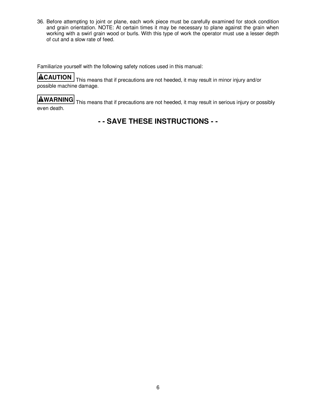 Powermatic 1285 operating instructions 