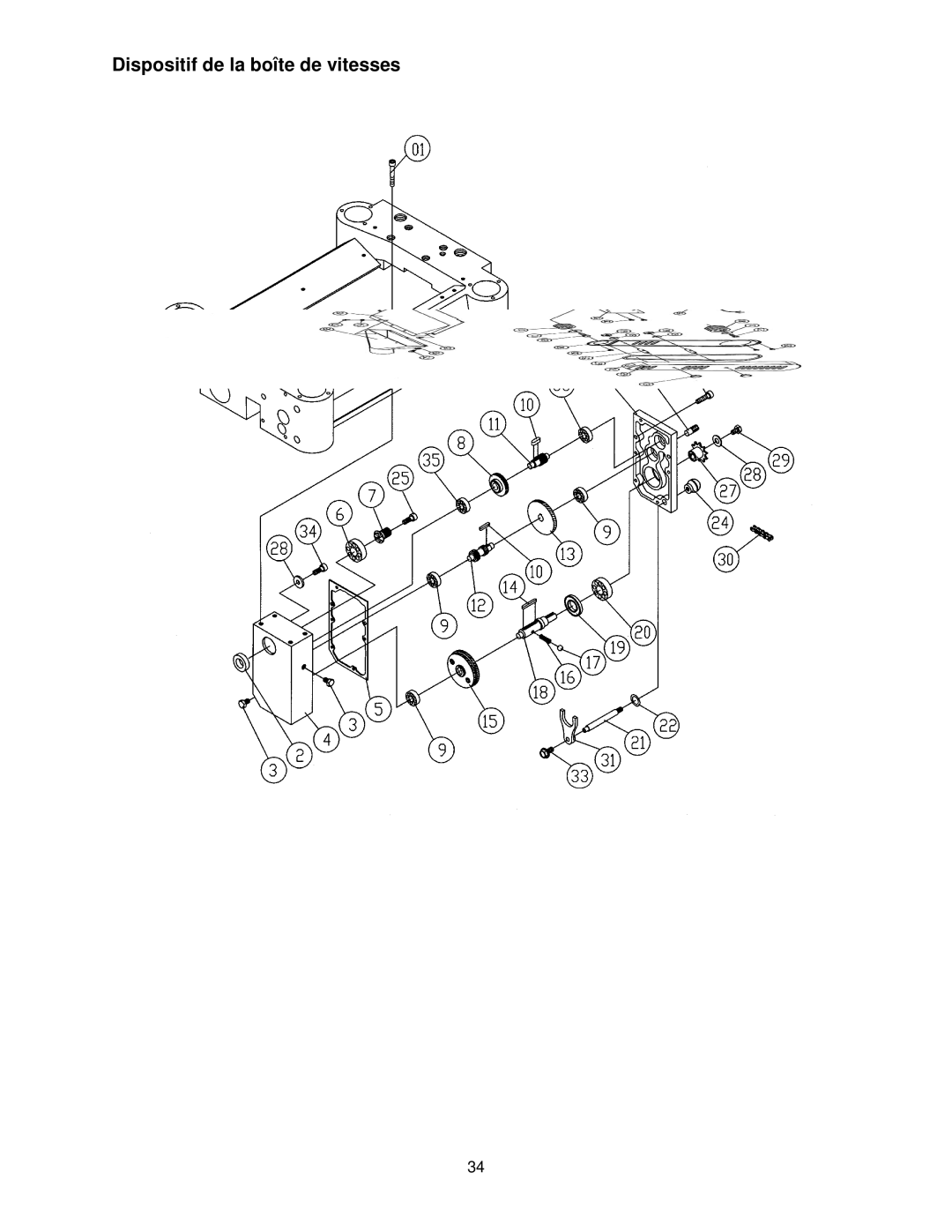 Powermatic 15HH operating instructions Dispositif de la boîte de vitesses 