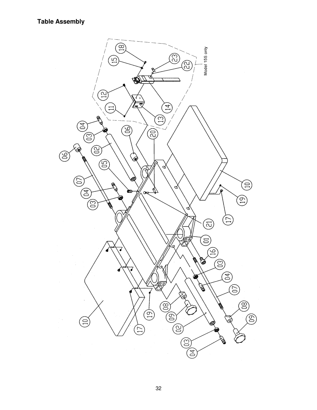 Powermatic 15HH operating instructions Table Assembly 