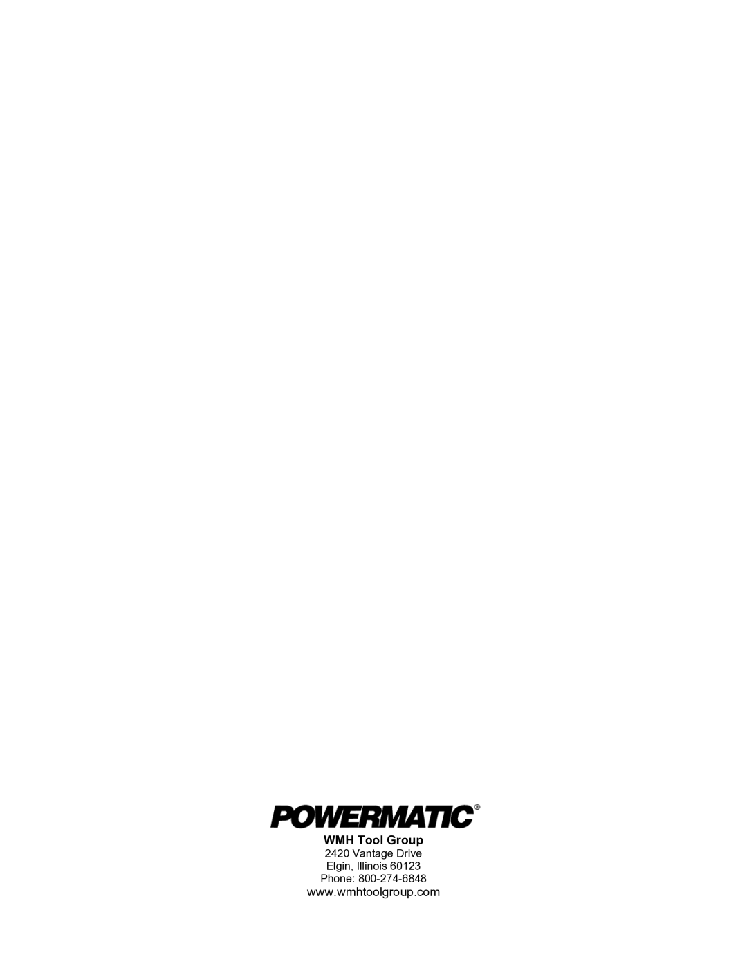 Powermatic 2000 operating instructions WMH Tool Group 