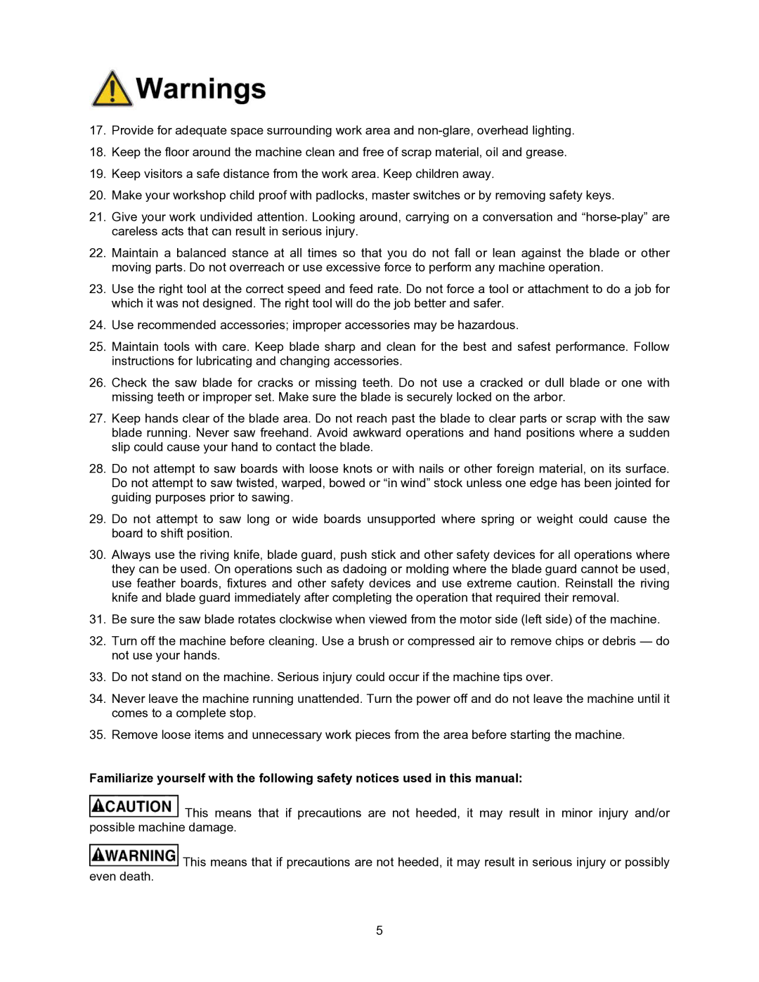 Powermatic 2000 operating instructions 