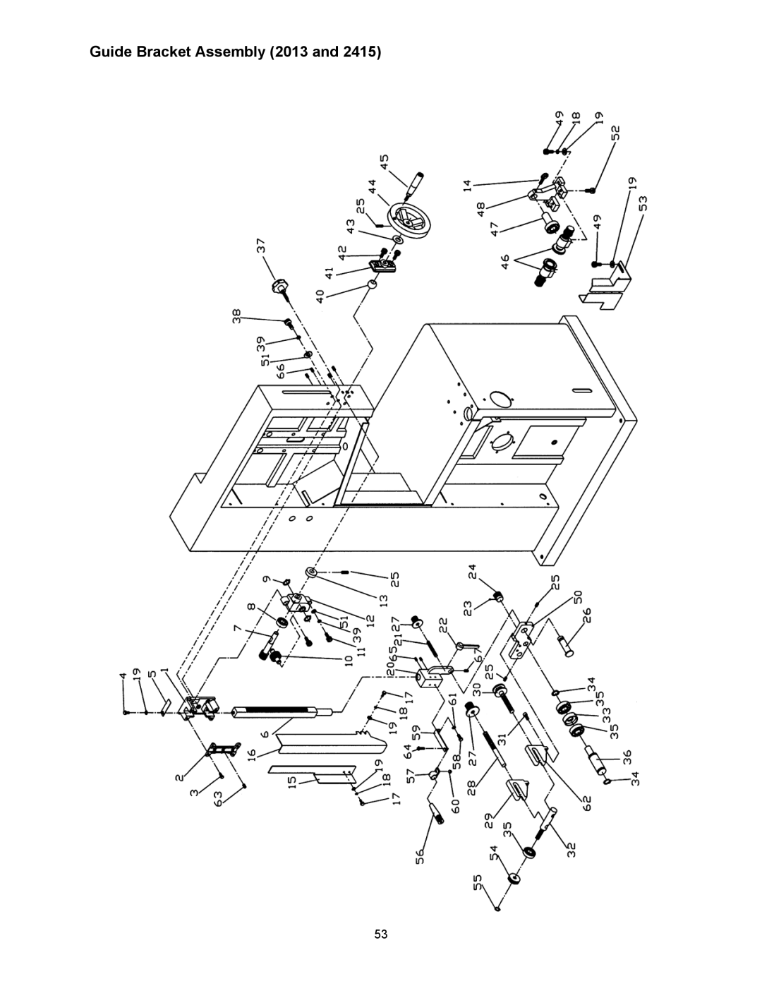 Powermatic 2415 operating instructions Guide Bracket Assembly 2013 