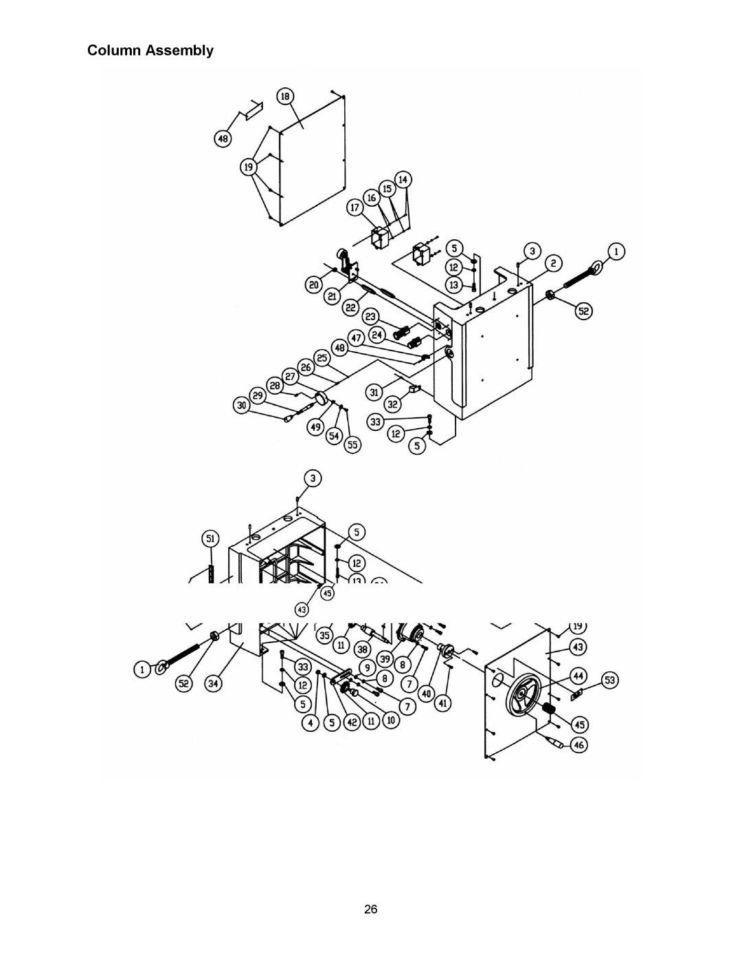 Powermatic 201HH operating instructions Column Assembly 