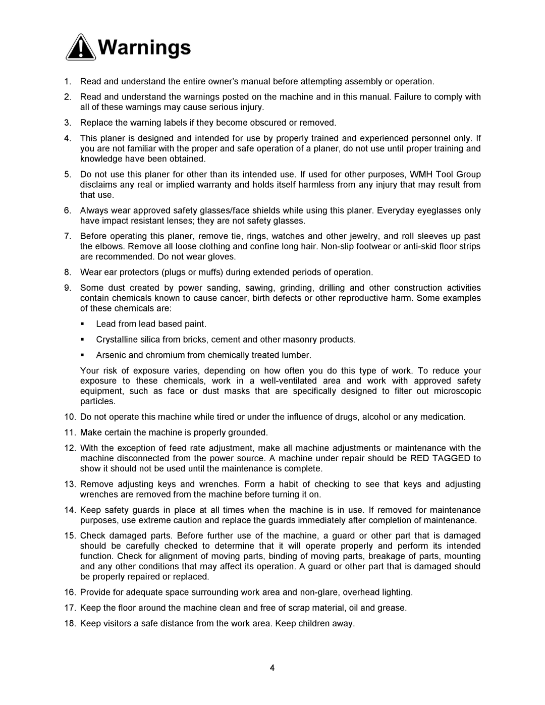 Powermatic 201HH operating instructions 