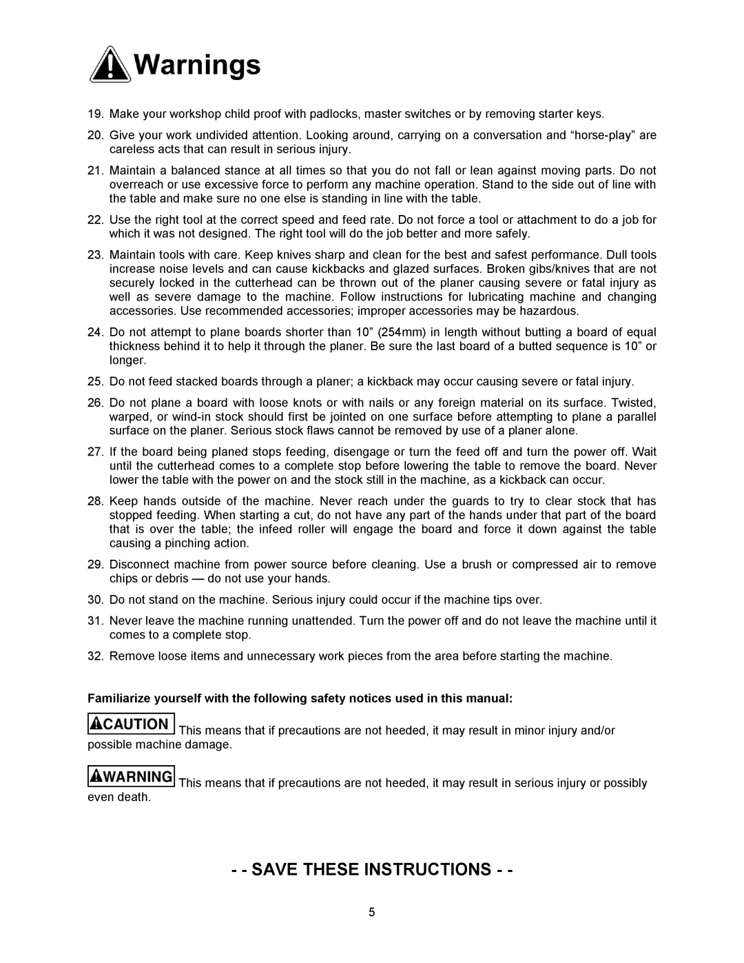 Powermatic 201HH operating instructions 