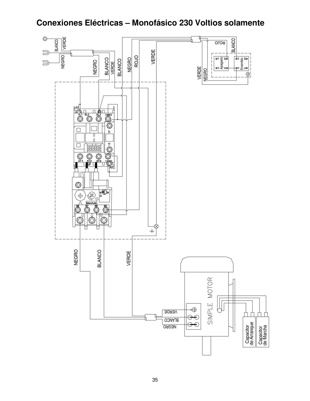 Powermatic 209HH operating instructions Conexiones Eléctricas Monofásico 230 Voltios solamente 