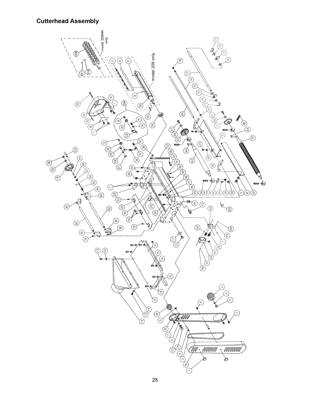 Powermatic 209HH operating instructions Cutterhead Assembly 