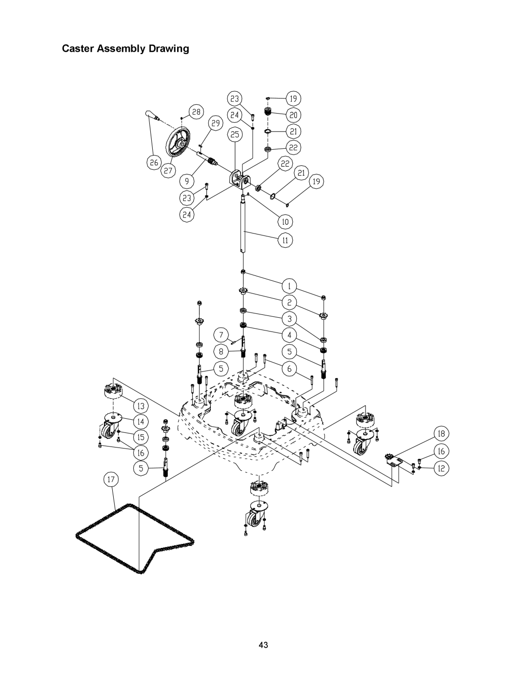 Powermatic 2700 manual Caster Assembly Drawing 