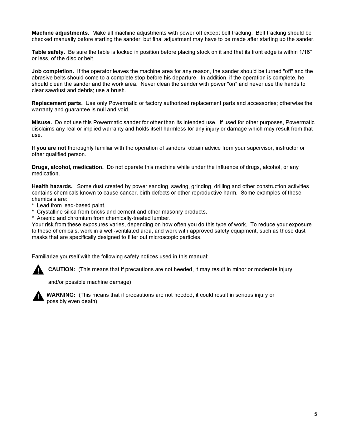 Powermatic 31A instruction manual 