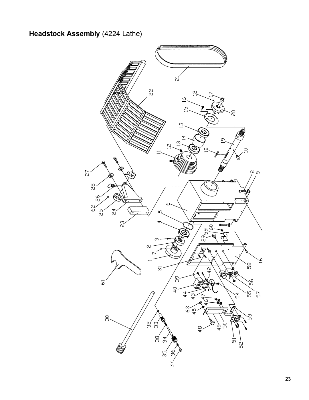 Powermatic operating instructions Headstock Assembly 4224 Lathe 