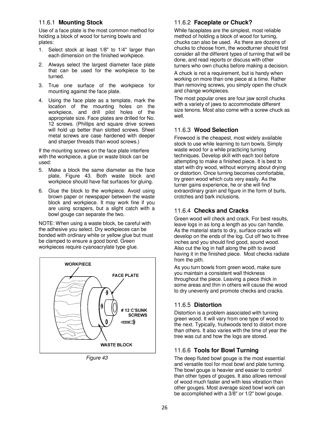 Powermatic 4224B operating instructions Mounting Stock, Faceplate or Chuck?, Wood Selection, Checks and Cracks, Distortion 