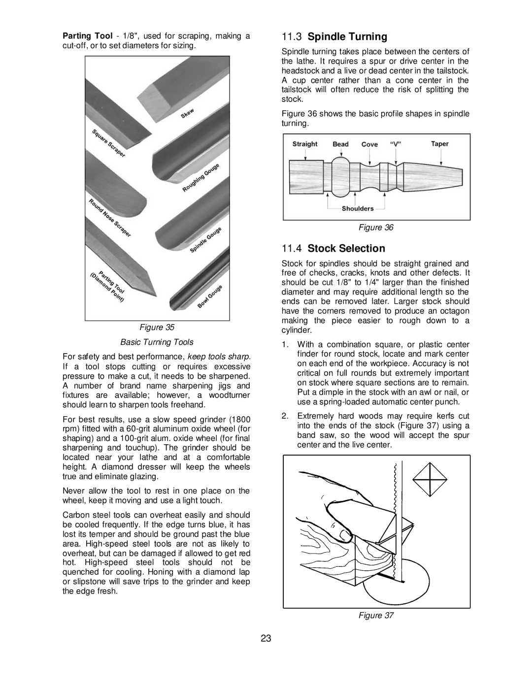 Powermatic 4224B operating instructions Spindle Turning, Stock Selection 