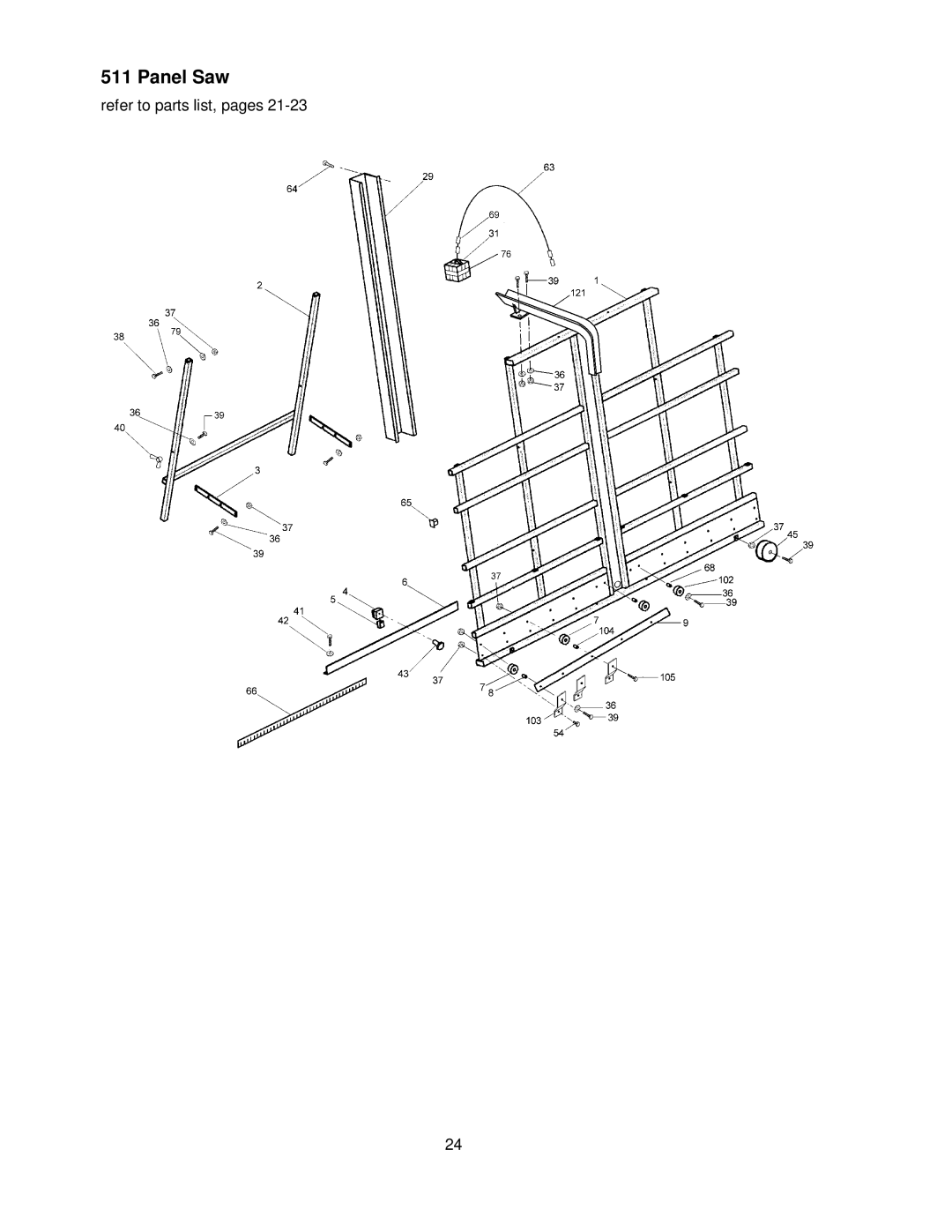 Powermatic 511 operating instructions Panel Saw 