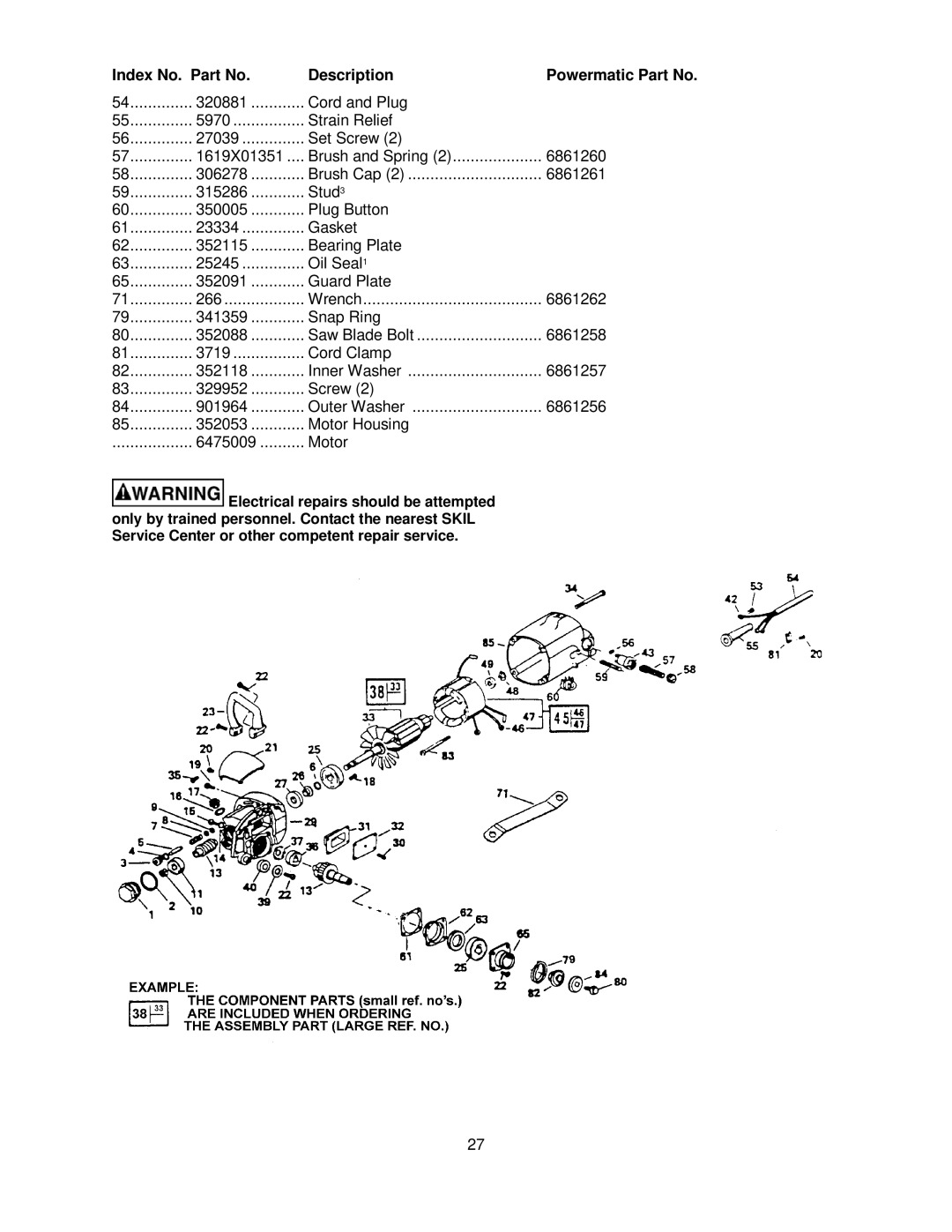 Powermatic 511 operating instructions 6861261 