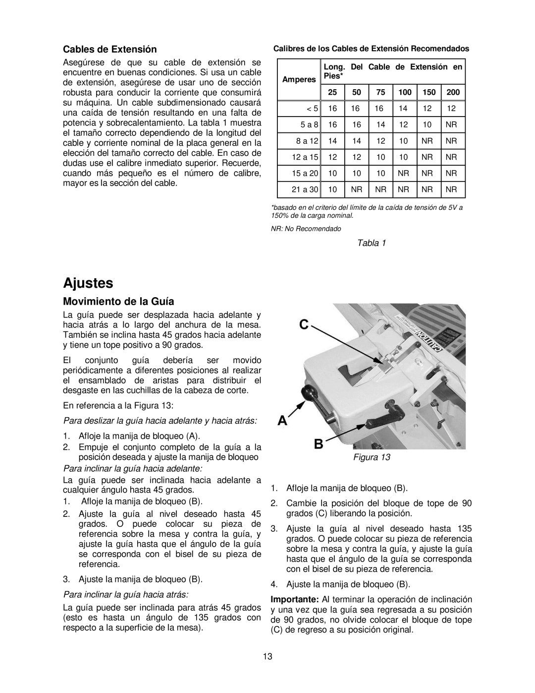 Powermatic 54HH, 54A operating instructions Ajustes, Movimiento de la Guía 