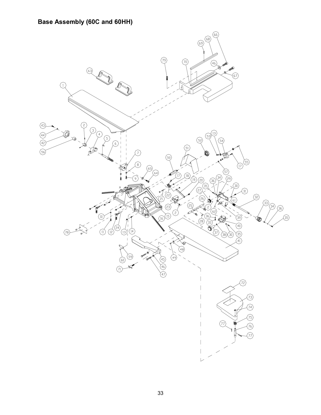 Powermatic operating instructions Base Assembly 60C and 60HH 