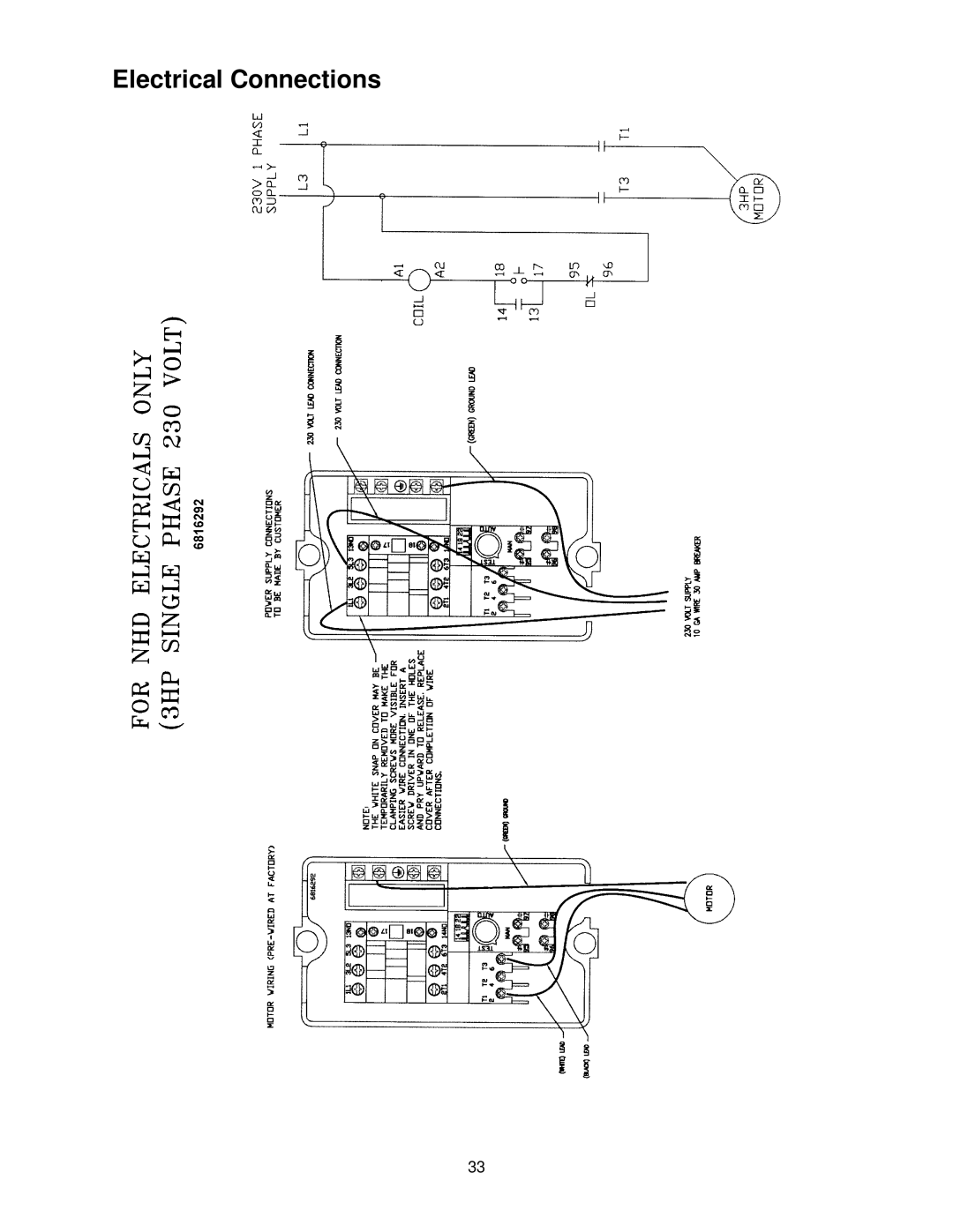 Powermatic 66 operating instructions Electrical Connections 