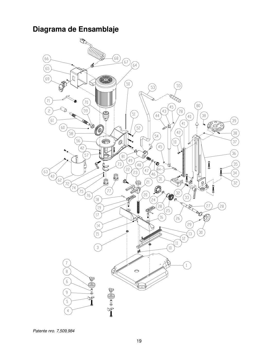 Powermatic 701 operating instructions Diagrama de Ensamblaje 